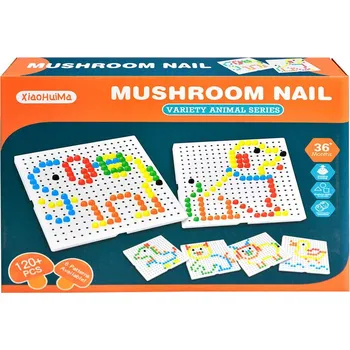 ostatní stavebnice _Ostatní 1_ Mozaika hříbečková barevné kloboučky zvířátka 120 dílků v krabici 11100