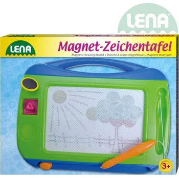 Magnetická kreslící tabulka LENA Tabulka magnetická barevná 32x25x3cm set s tužkou a 2 razítky 43065716