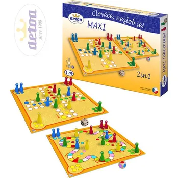 Desková hra DETOA Hra Člověče nezlob se 2v1 velké figurky obličej *SPOLEČENSKÉ HRY* dt13859