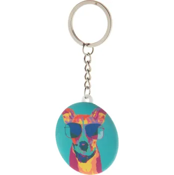 KeyBadge RPET Mini RPET placka přívěšek na klíče bílá