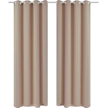 Závěs ZBXL Zatemňovací závěsy s kovovými oky, 2 ks, 135x175 cm, krémová
