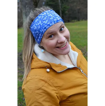 Brož Folklorní čelenka - funkční Čelenky - velikost: L (52-62 cm), Barva: Modrá