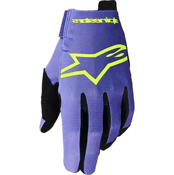 Moto rukavice Motokrosové rukavice Alpinestars Radar fialovo-fluo žluté M