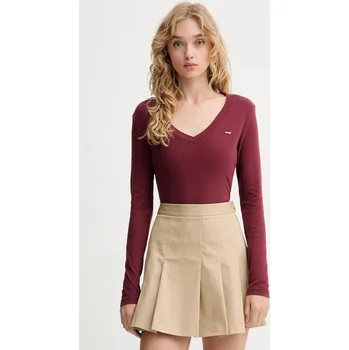 Bavlněné tričko s dlouhým rukávem Levi's červená barva, A9330 A9330.0013 93A, vel. M