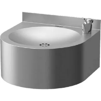 Sanela - Pitná fontánka s tlačnou armaturou, matný nerez SLUN 14N