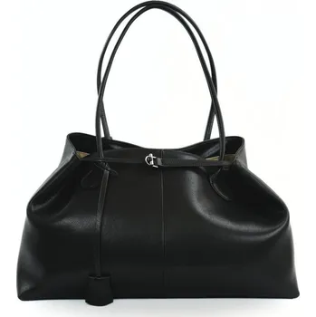 Cestovní taška Solier kožená kabelka FL37 černá shopper