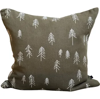 Povlak na dekorativní polštářek Fine Little Day Vyšívaný povlak na polštář Tall Green 48 x 48 cm