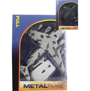 letadlo a vrtulník _Ostatní 1_ Letadlo army kovové zpětný chod se stojánkem na baterie 2 barvy Světlo Zvuk 161328