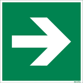 Bezpečnostní tabulka Směrová šipka rovně, DIN 3864, fólie samolepicí, 200 x 200 mm, BJ = 10 kusů