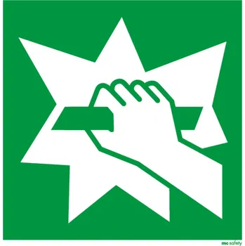 Bezpečnostní tabulka Zařízení pro nouzový východ, ISO 7010, fólie, 200 x 200 mm, BJ = 10 ks