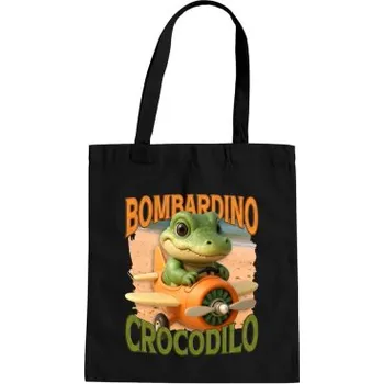 Žertovný předmět Baby Bombardino Crocodilo - Italian Brainrot - krokodýl bombardér - taška s potiskem- Tričkový.cz