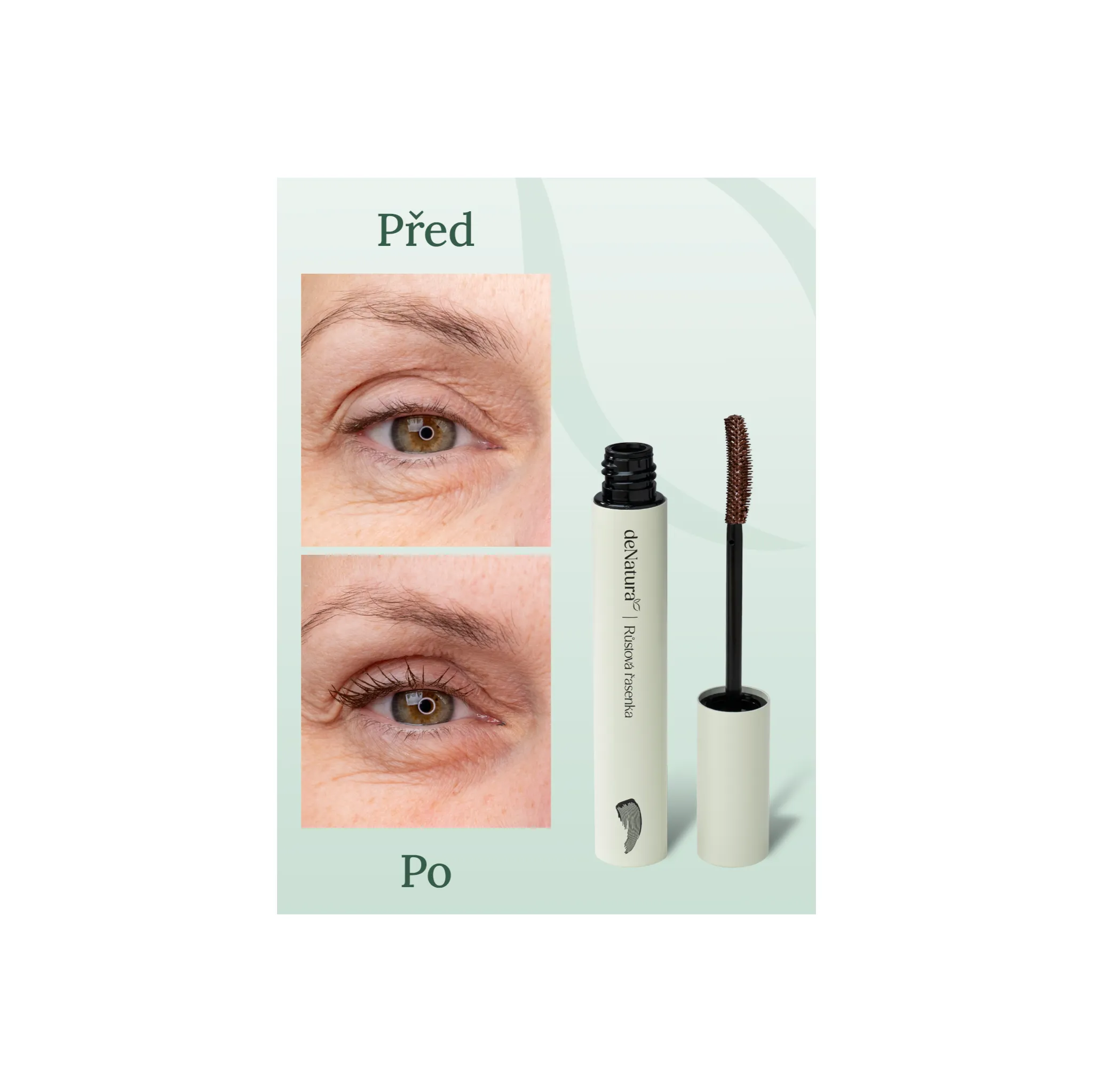 Fotografie 6 - Sérum na obočí a řasy deNatura Sérum na řasy 3 ml + Objemová řasenka hnědá 6 ml