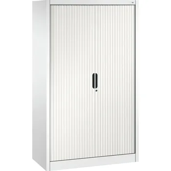 Jednací stůl Žaluziová skříň do kanceláře C+P Omnispace, 1000 x 420 x 1660 mm, bílá