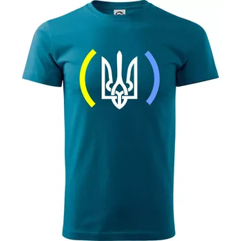 Pánské tričko Ukrajina trojzubec s barvami - Klasické pánské triko vyšší gramáže - XS ( Petrolejová )
