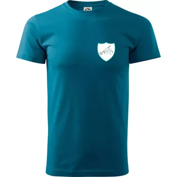 Zoubek na prsu - zrcátko - Klasické pánské triko vyšší gramáže - S ( Petrolejová )