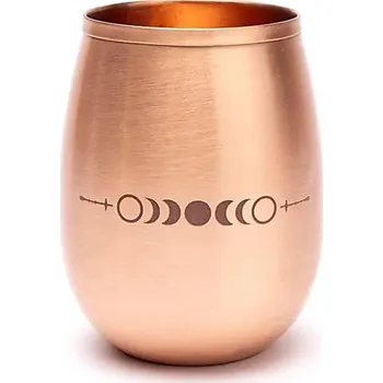 Yogi & Yogini Naturals Měděná sklenice s fázemi měsíce 350 ml