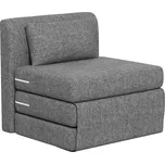 HOMCOM Podlahové křeslo 2 v 1, rozkládací pohovka se vzhledem lnu, čalouněné podlahové křeslo s nosností až 240 kg do obývacího pokoje, ložnice, šedá barva