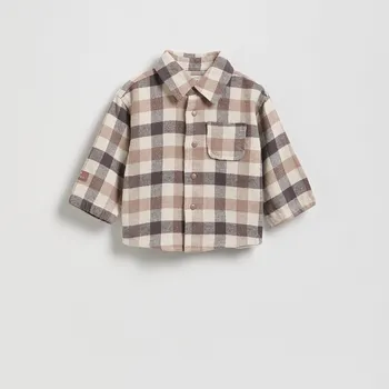 Reserved - Bavlněná kostkovaná košile - kávová - 575BF-84X - 575BF-84X-68