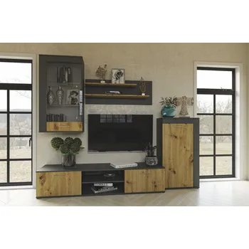 Obývací stěna Obývací stěna VITO antracit/dub artisan