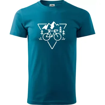 Pánské oblečení Cyklo trojúhelník - Klasické pánské triko vyšší gramáže - XS ( Petrolejová )