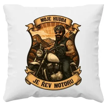 Žertovný předmět Moje hudba je řev motoru V2 - polštář s potiskem- Tričkový.cz