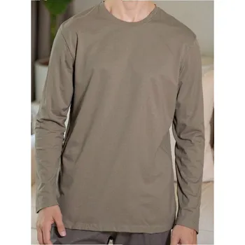 Sinsay - Bavlněné tričko s dlouhými rukávy - hnědá - 650EY-74X - 650EY-74X-3XL