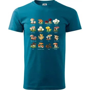 Atlas hub - triko s houbami - Klasické pánské triko vyšší gramáže - XS ( Petrolejová )