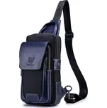 Bullcaptain kožená taška přes rameno Rainier Modrá 7L