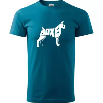 Pánská móda Boxer nápis v těle - Klasické pánské triko vyšší gramáže - S ( Petrolejová )