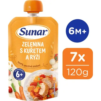 Sunar - Zelenina s kuřetem a rýží (7 x 120 g)