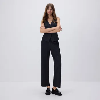 Reserved - Volné žebrované kalhoty - tmavě šedá - 619GA-90X - 619GA-90X-L