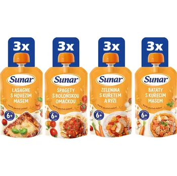 Dětská výživa Sunar Masozeleninový mix karton II (12 x 120 g)