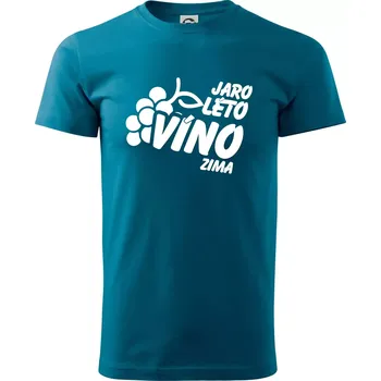 Pánská móda Jaro, léto, víno, zima - Klasické pánské triko vyšší gramáže - M ( Petrolejová )