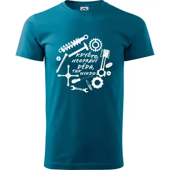 Pánská móda Automechanik - Když to neopraví děda - Klasické pánské triko vyšší gramáže - XS ( Petrolejová )