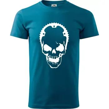 Pánská móda Rozeta lebka - Klasické pánské triko vyšší gramáže - M ( Petrolejová )