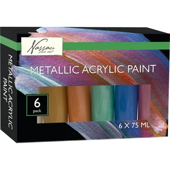 Speciální výtvarná barva Grafix Akrylové metalické barvy- sada, 6 x75 ml