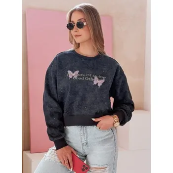 Dámská mikina Dámská oversize mikina tie-dye s motýly SPARKI tmavě modrá