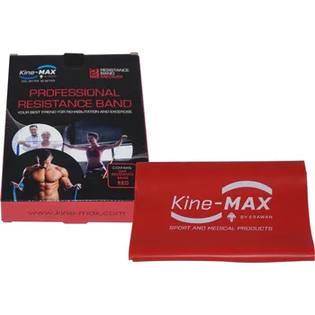 Kine-MAX Professional Resistance Band - Posilovací guma - Level 2 - červená (střední) Střední odporová guma pro univerzální posilování a rehabilitaci