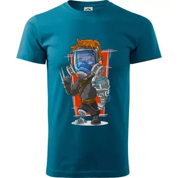Vesmírný voják červený - Klasické pánské triko vyšší gramáže - S ( Petrolejová )