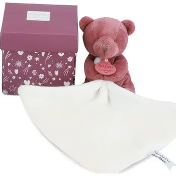 Hračka pro nejmenší Doudou et Compagnie Paris Doudou Můj malý medvídek 10 cm vínový