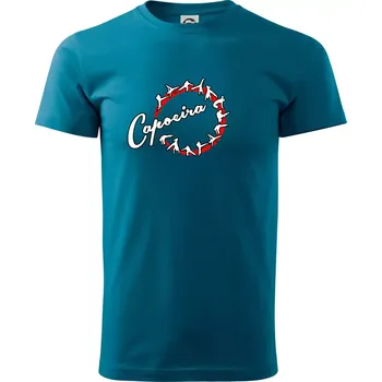 Capoeira cviky v kruhu - Klasické pánské triko vyšší gramáže - S ( Petrolejová )