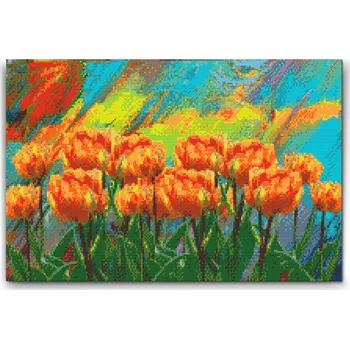 Diamantové malování Diamantové malování - Malované tulipány Velikost: 40x60cm, Rámování: Pouze srolované plátno, Diamanty: Kulaté
