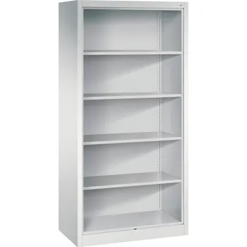 Jednací stůl Kancelářský regál se zadní stěnou C+P Acurado, 930 x 500 x 1950 mm, sv. šedý