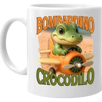 Žertovný předmět Baby Bombardino Crocodilo - Italian Brainrot - krokodýl bombardér - hrnek s potiskem- Tričkový.cz