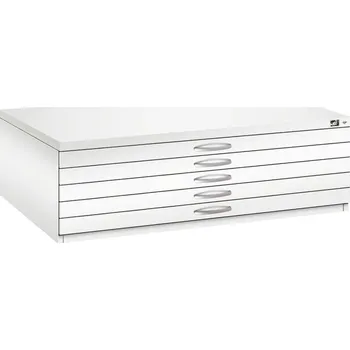 Jednací stůl Výkresová skříň na mapy, plány a výkresy C+P 7200, 1350 x 960 x 420 mm, bílá