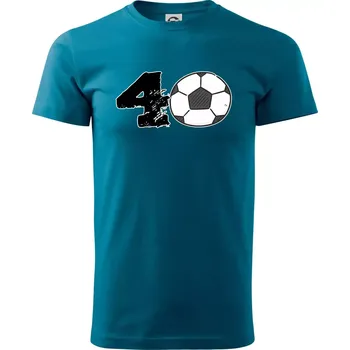 Fotbal kulaté narozeniny 40 - Klasické pánské triko vyšší gramáže - XS ( Petrolejová )