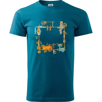 Steampunk barevná sestava - Klasické pánské triko vyšší gramáže - M ( Petrolejová )