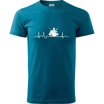 Pánské tričko EKG bubeník - Klasické pánské triko vyšší gramáže - S ( Petrolejová )