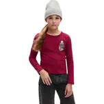 Dívčí tričko GAP VALUE GRAPHIC XS Vínová, Mix