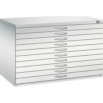 Jednací stůl Výkresová skříň na mapy, plány a výkresy C+P 7100, 1100 x 765 x 760 mm, světle šedá